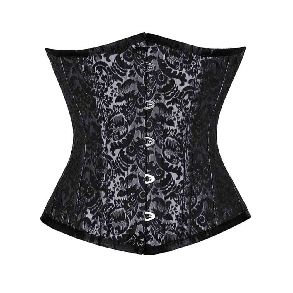 Attitude Corsets - Farnion Underbust korset - Zilverkleurig/Zwart